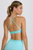 Soft Active Cross-Back Sports Bra in Aqua sold by Oh Polly