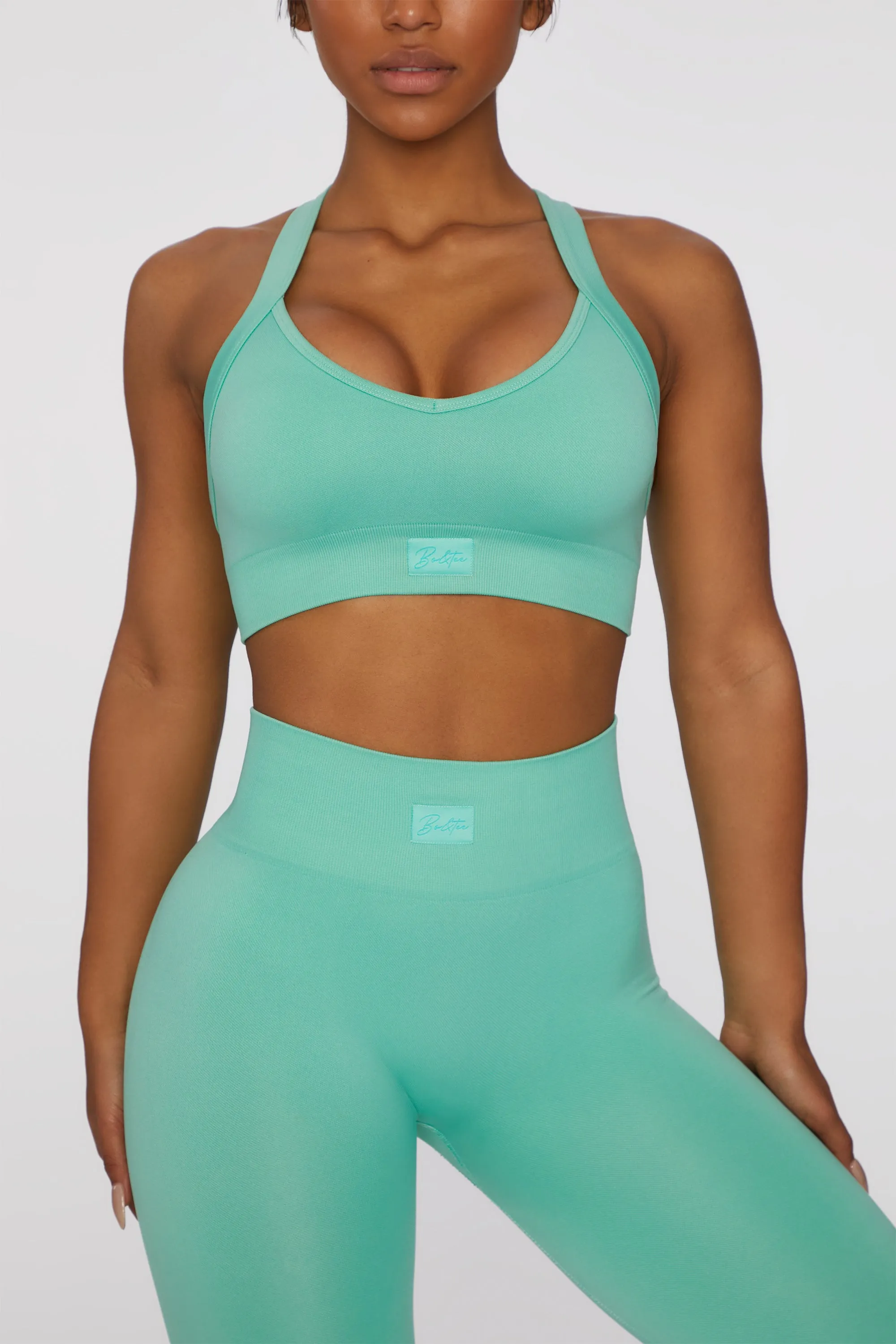 Cross Back Sports Bra in Turquoise sold by Oh Polly product image thumbnail 2