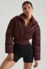 Ribbed Puffer Jacket in Brown sold by Oh Polly