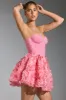 Embellished Floral-Appliqué Lace-Up Mini Dress in Pink sold by Oh Polly