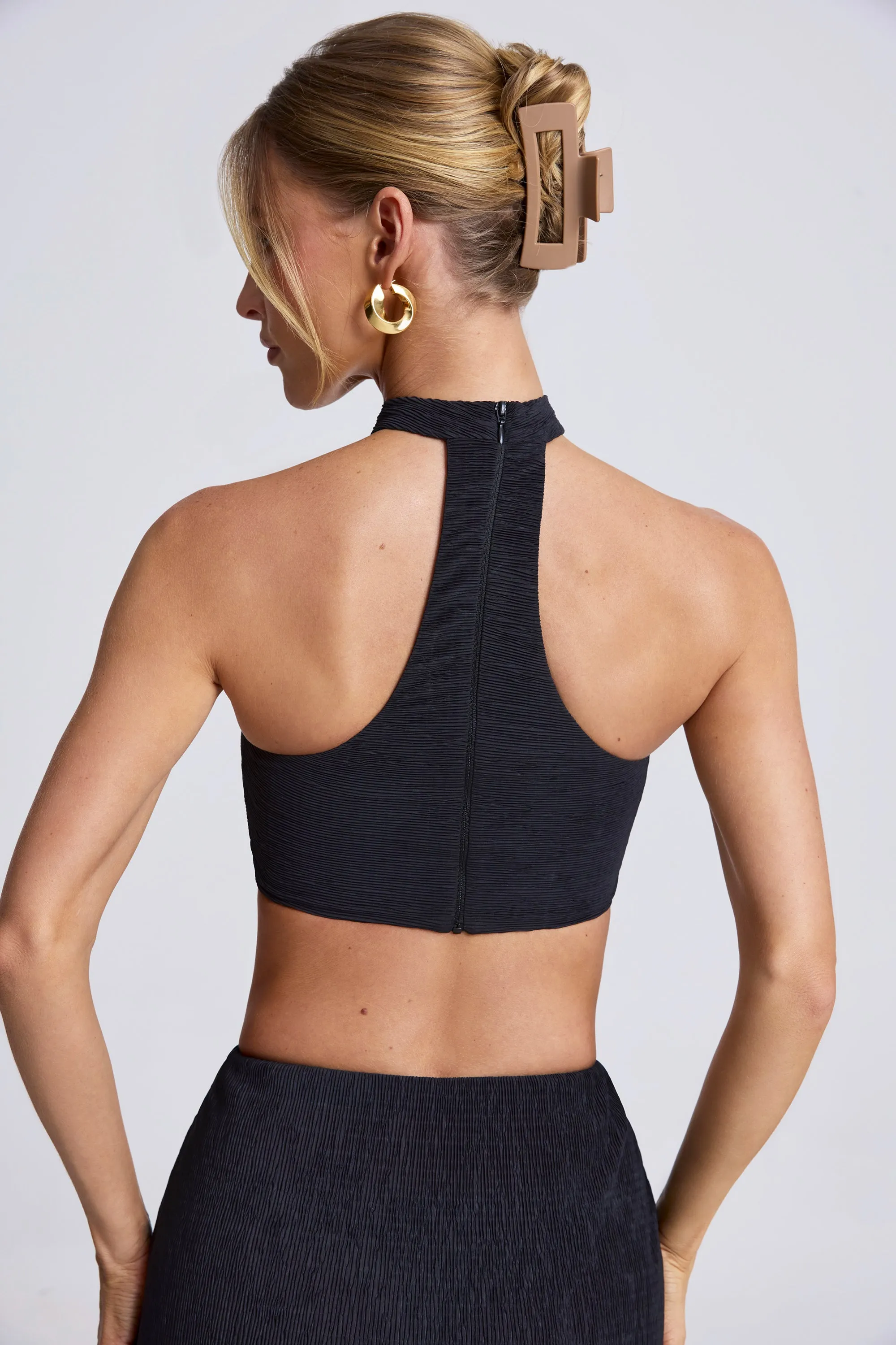Hardware Detail Choker Crop Top in Black sold by Oh Polly product image thumbnail 2