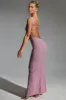 Embellished Open-Back Maxi Dress in Mauve sold by Oh Polly