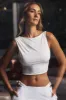 Draped Open-Back Tank Top in White sold by Oh Polly