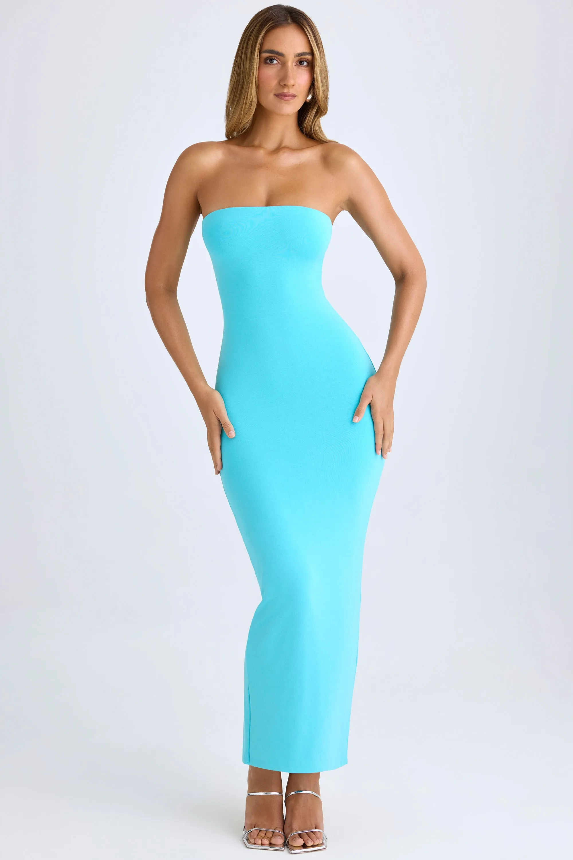 Modal Bandeau Maxi Dress in Aqua Blue sold by Oh Polly product image thumbnail 5