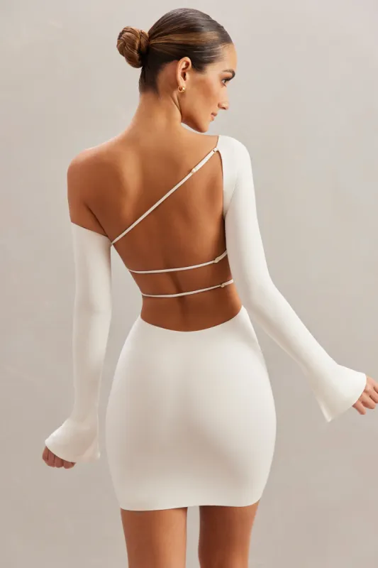 Off The Shoulder Mini Dress in Ivory sold by Oh Polly