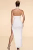 Embellished High Neck Split Maxi Dress in Ivory sold by Oh Polly