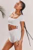 Ambition Slinky Crop Top in Light Grey sold by Oh Polly