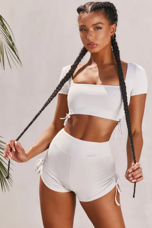 Ambition Slinky Crop Top in Light Grey sold by Oh Polly