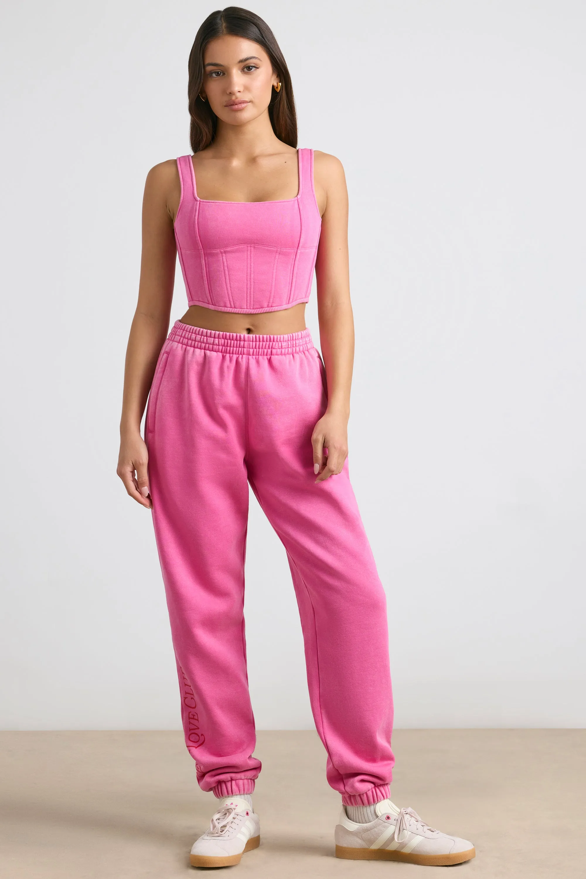Brushed Jersey Oversized Joggers in Hot Pink sold by Oh Polly