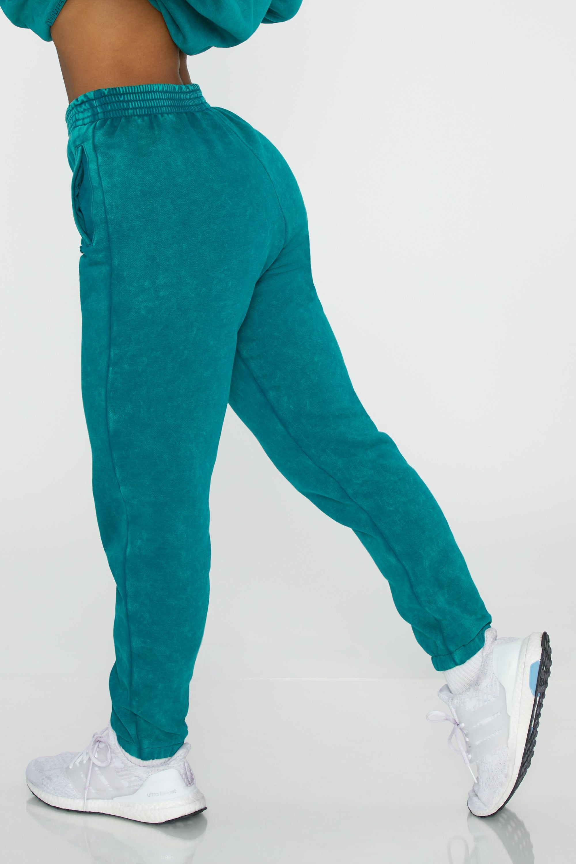 Full Length Cuffed Joggers in Teal sold by Oh Polly product image thumbnail 2