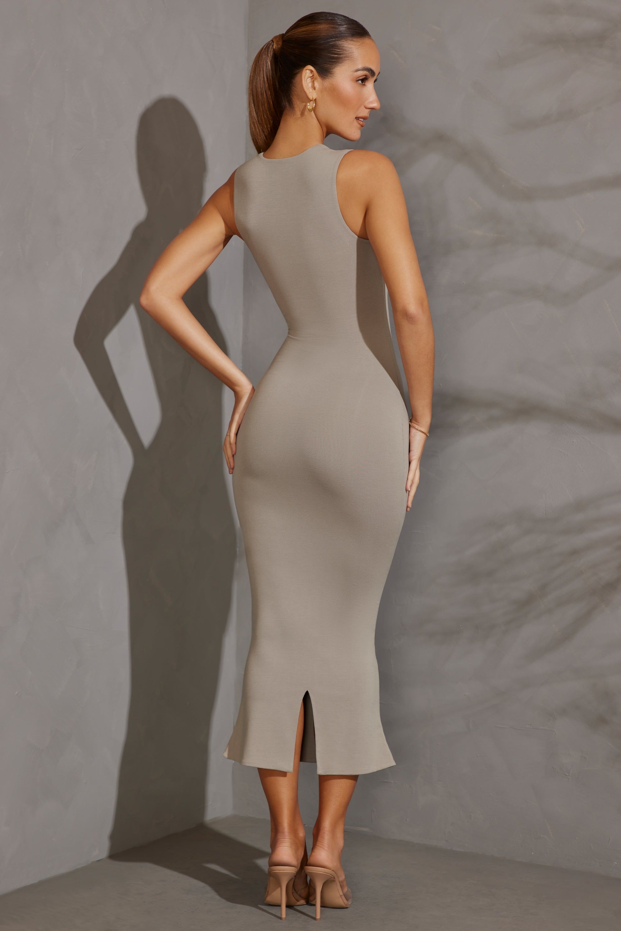 Square Neck Midi Dress in Grey sold by Oh Polly product image thumbnail 2