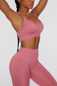 Cross Back Sports Bra in Pink sold by Oh Polly