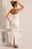 Embellished Bandeau Cowl Neck Maxi Dress in White sold by Oh Polly