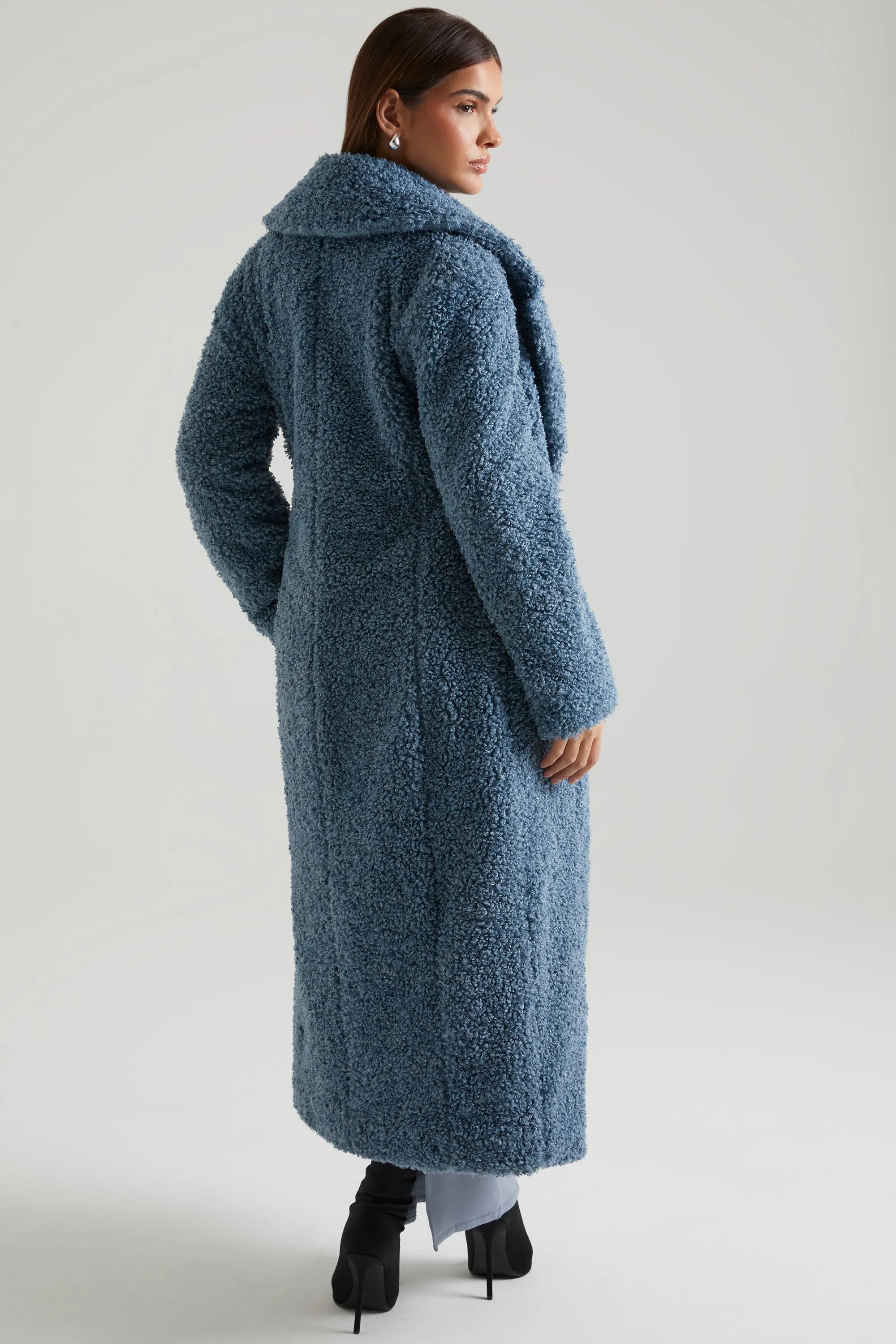 Long Shearling Coat in Blue sold by Oh Polly product image thumbnail 2