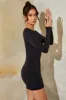 Long Sleeve Corset Mini Dress in Black sold by Oh Polly
