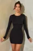 Long Sleeve Corset Mini Dress in Black sold by Oh Polly