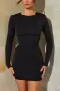 Long Sleeve Corset Mini Dress in Black sold by Oh Polly