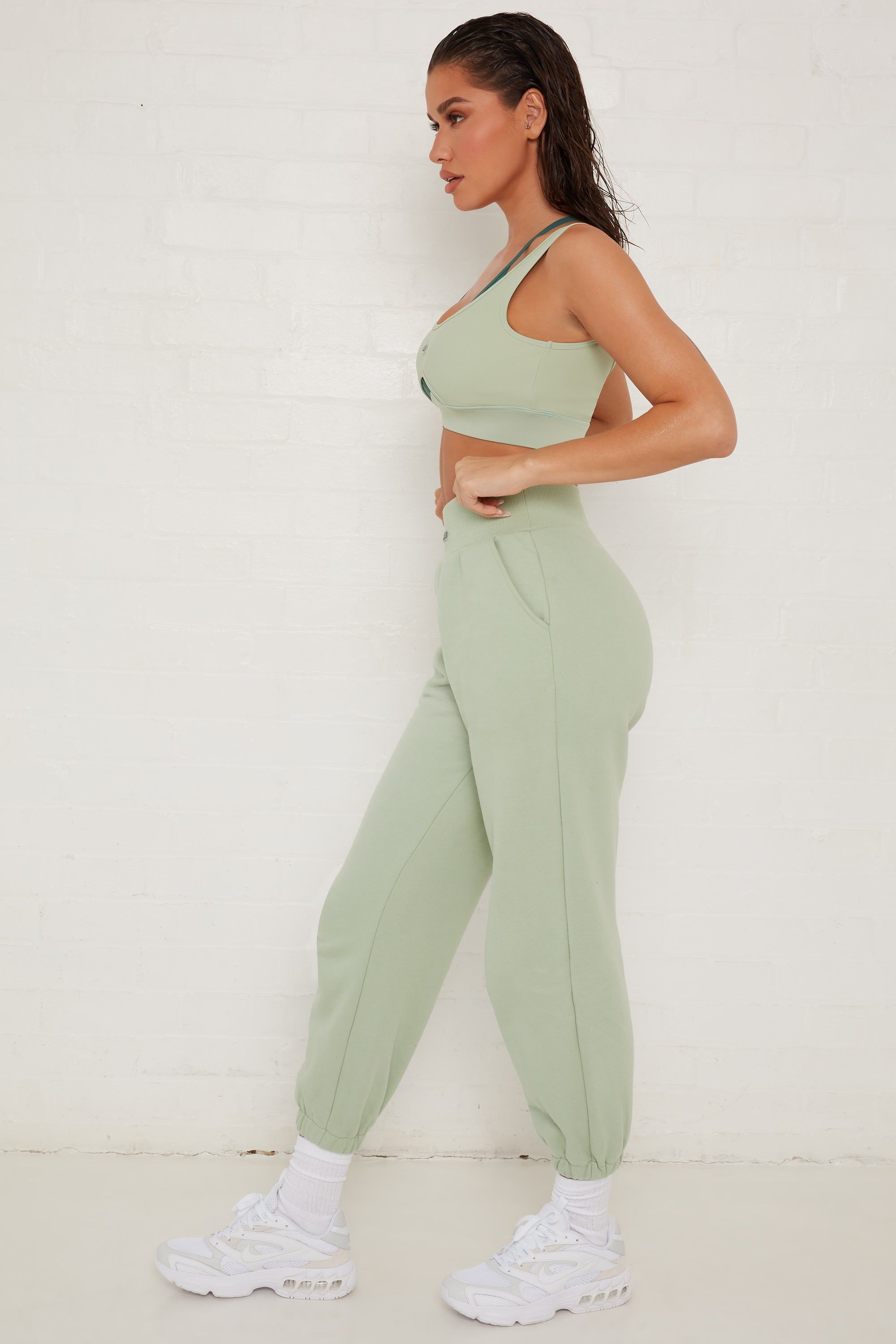 Ready Layered Cut Out Ribbed Sports Bra in Green sold by Oh Polly product image thumbnail 2
