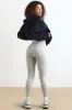 Petite Define Luxe High-Waist Leggings in Light Grey sold by Oh Polly