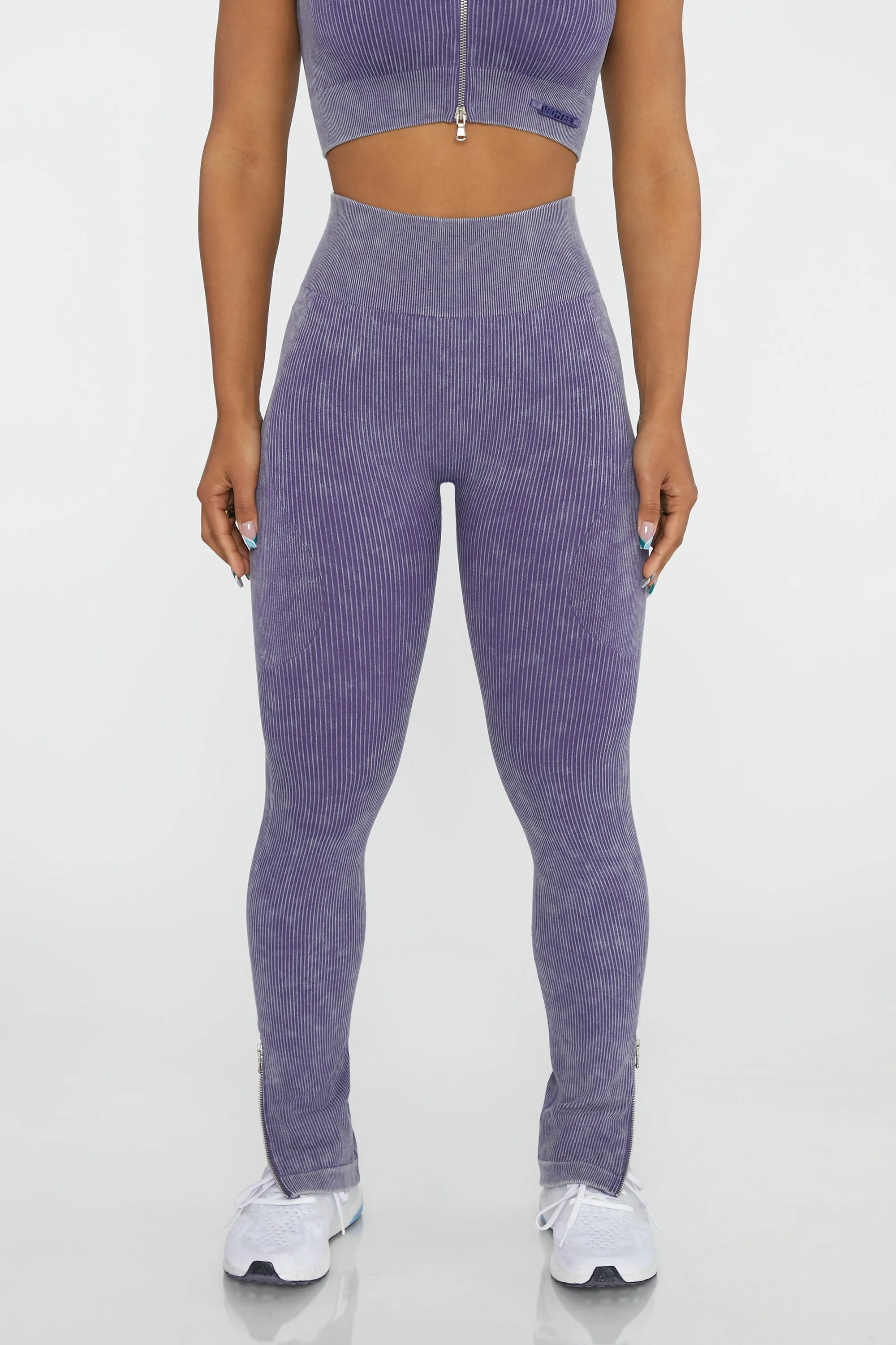 Side Zip Flare Leggings in Violet sold by Oh Polly product image thumbnail 2