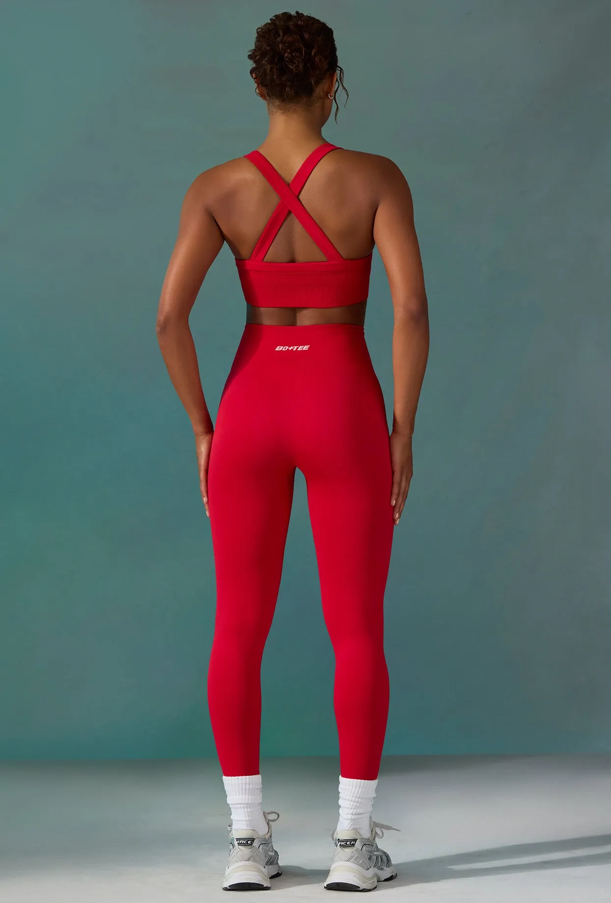 Petite Super Sculpt Seamless Leggings in Tango Red sold by Oh Polly product image thumbnail 2