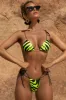 Wild Thing Tiger Print Micro Bikini Top in Neon Yellow sold by Oh Polly