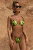 Wild Thing Tiger Print Micro Bikini Top in Neon Yellow sold by Oh Polly