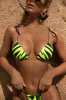 Wild Thing Tiger Print Micro Bikini Top in Neon Yellow sold by Oh Polly