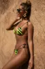 Wild Thing Tiger Print Micro Bikini Top in Neon Yellow sold by Oh Polly