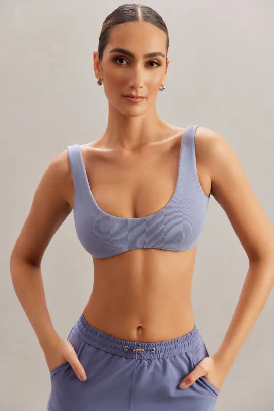 Plunge Neck Bralette in Blue sold by Oh Polly