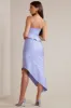 Bias Cut Satin Asymmetric Maxi Skirt in Periwinkle sold by Oh Polly