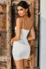 Sugar Ruche Underwired Satin Mini Dress in Oyster White sold by Oh Polly