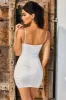 Sugar Ruche Underwired Satin Mini Dress in Oyster White sold by Oh Polly