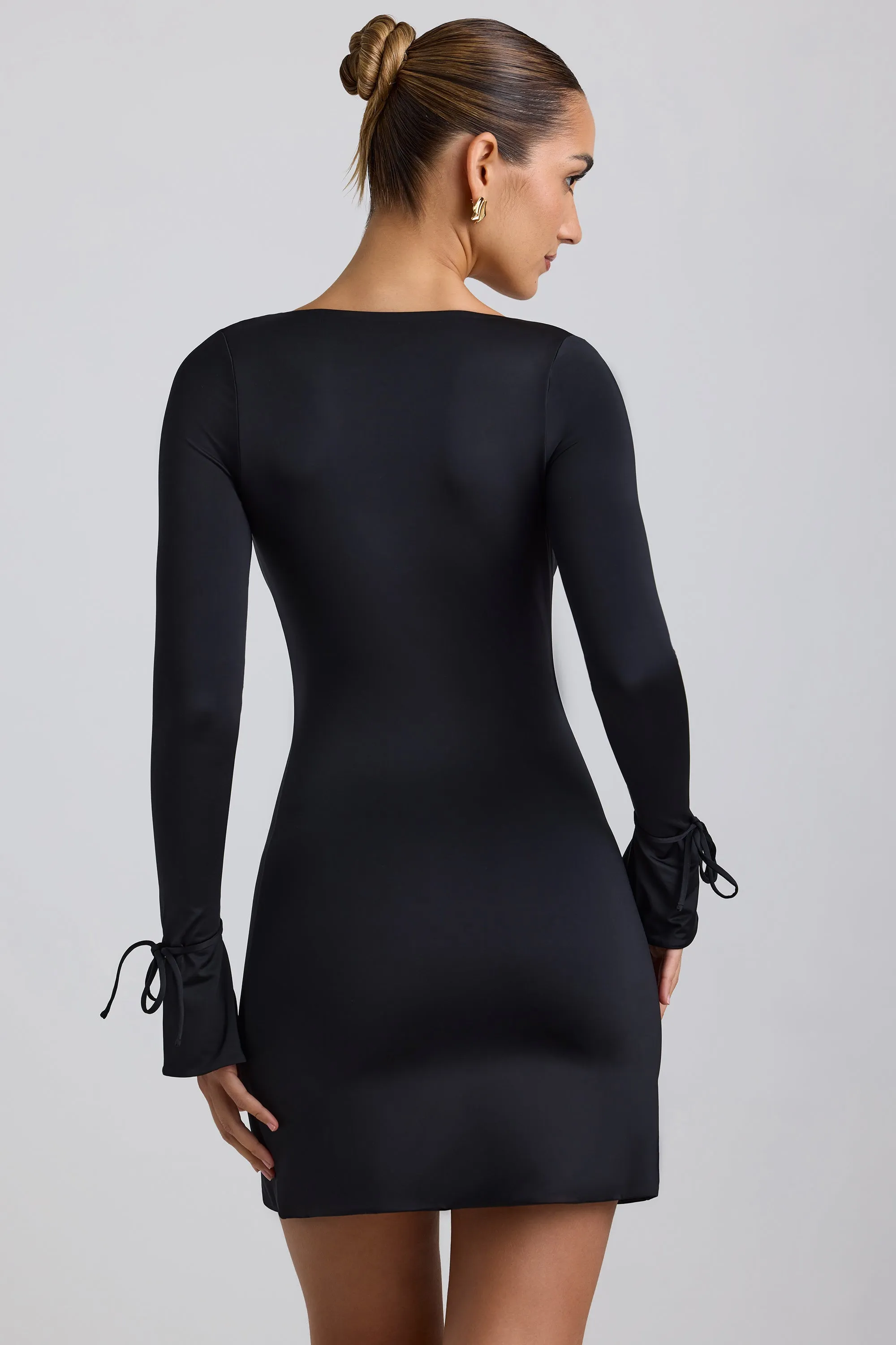 Slinky Jersey A-Line Mini Dress in Black sold by Oh Polly product image thumbnail 2