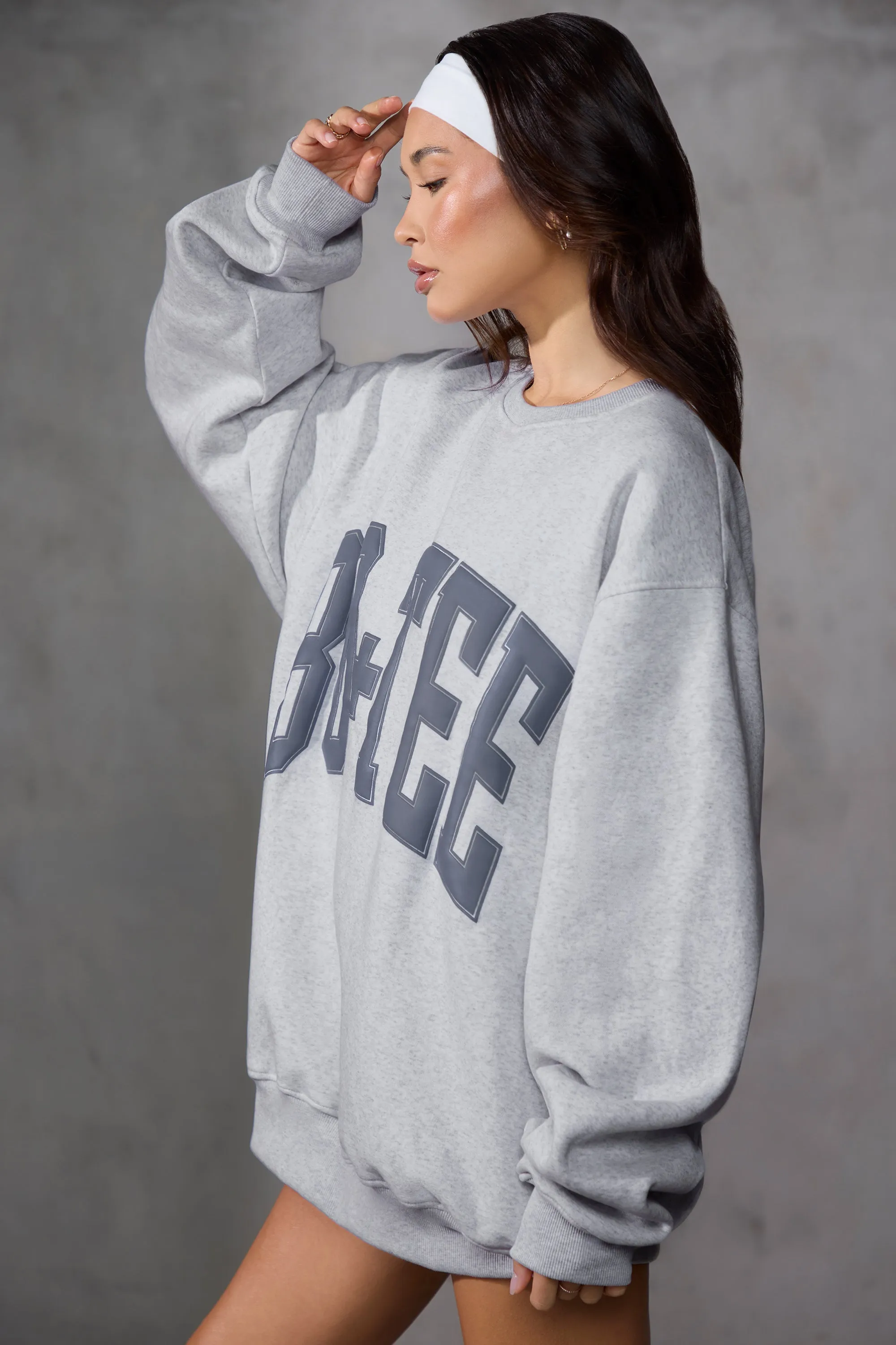 Oversized Sweatshirt in Grey Marl sold by Oh Polly product image thumbnail 3