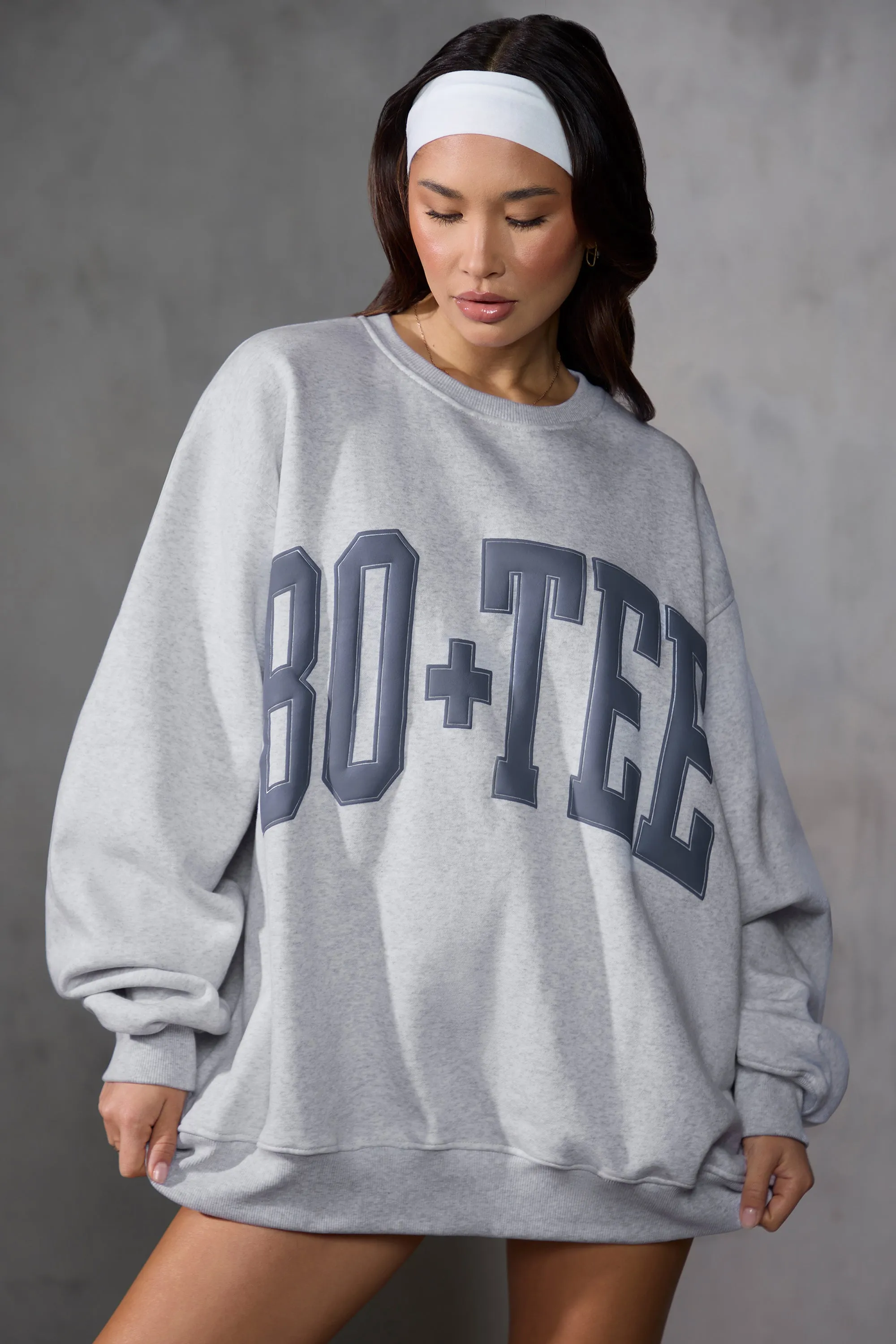 Oversized Sweatshirt in Grey Marl sold by Oh Polly product image thumbnail 5