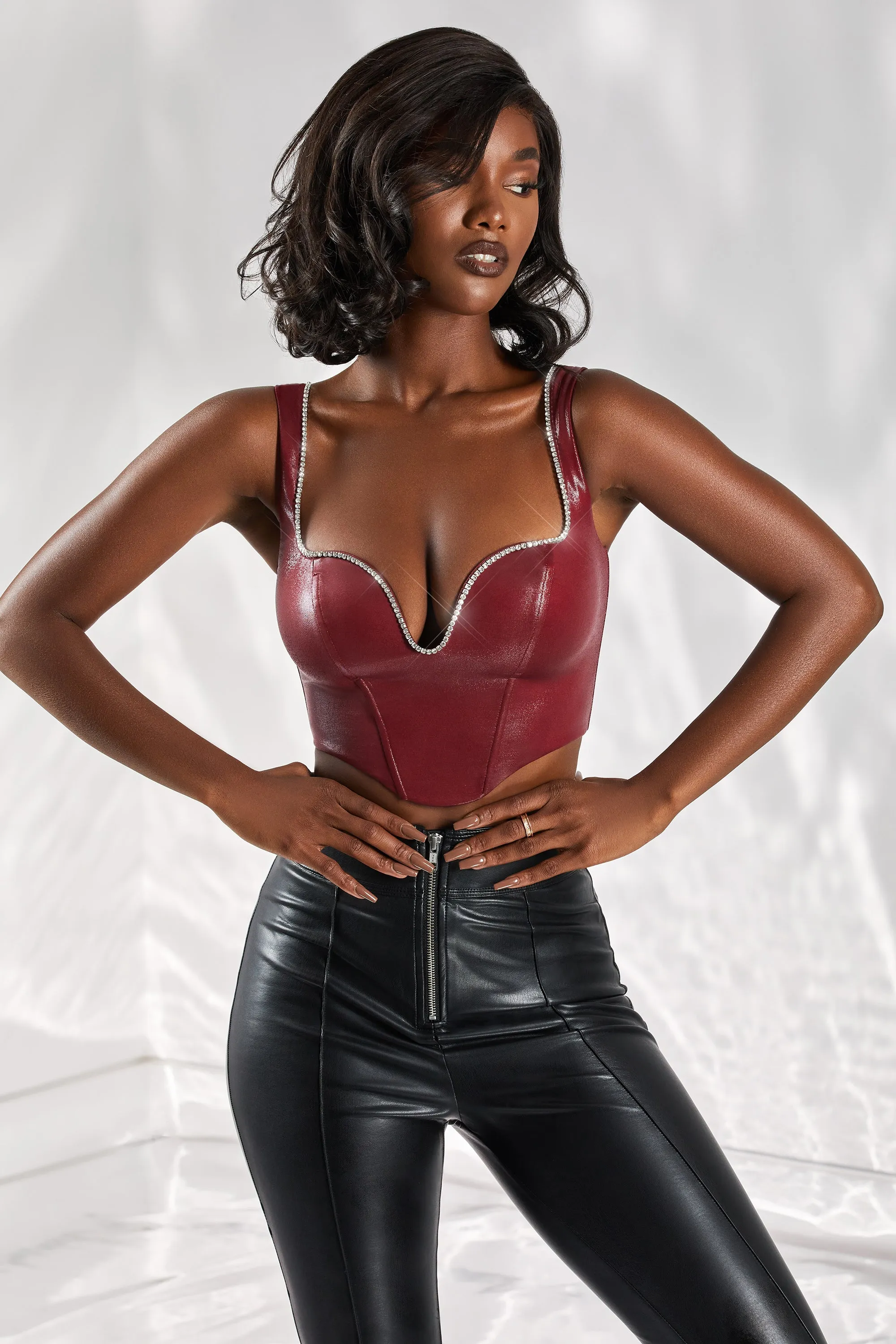 Corset Top in Burgundy sold by Oh Polly product image thumbnail 5