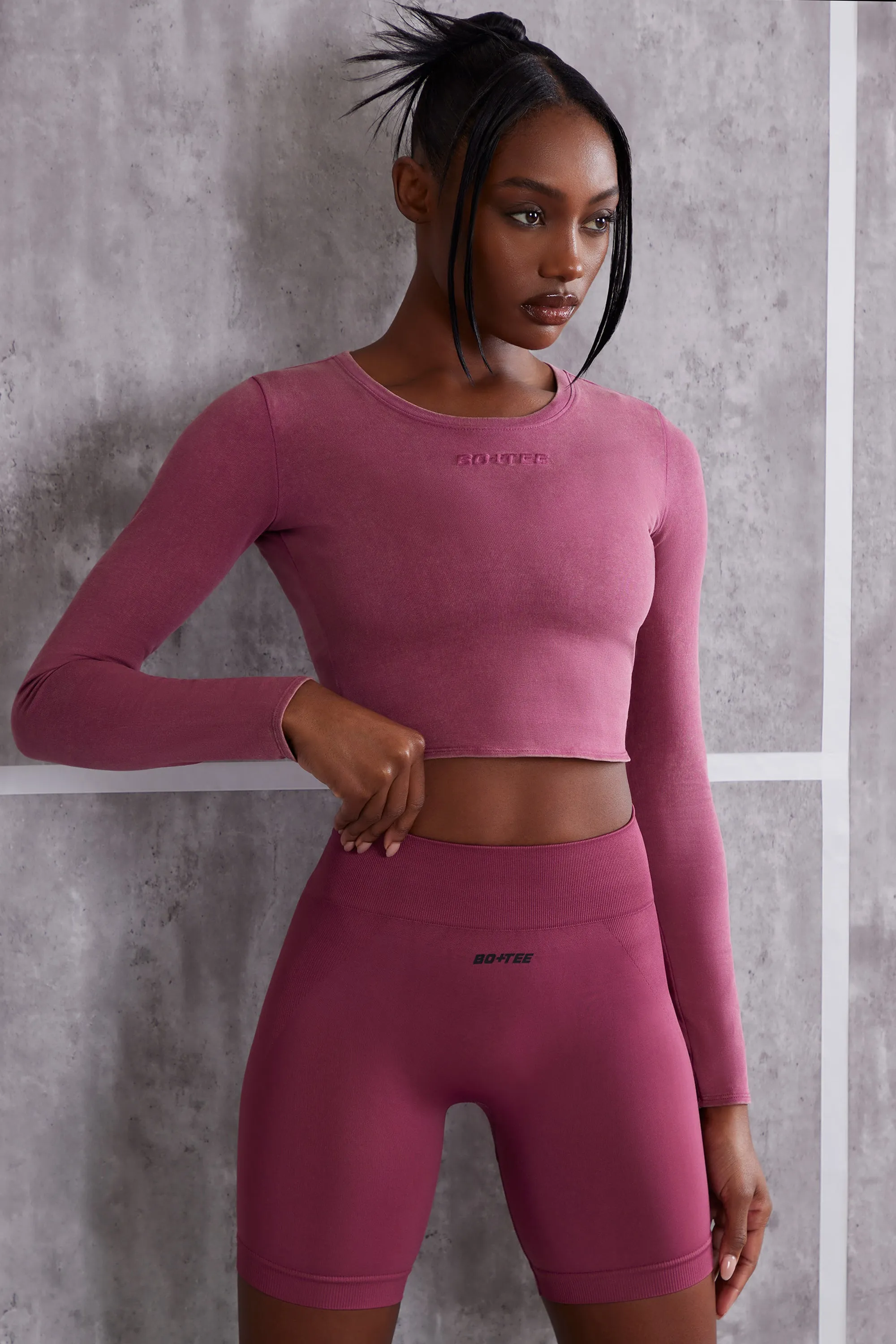 Long Sleeve T-Shirt in Dark Rose sold by Oh Polly