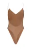 Soft Mesh V-Neck Bodysuit in Honey sold by Oh Polly