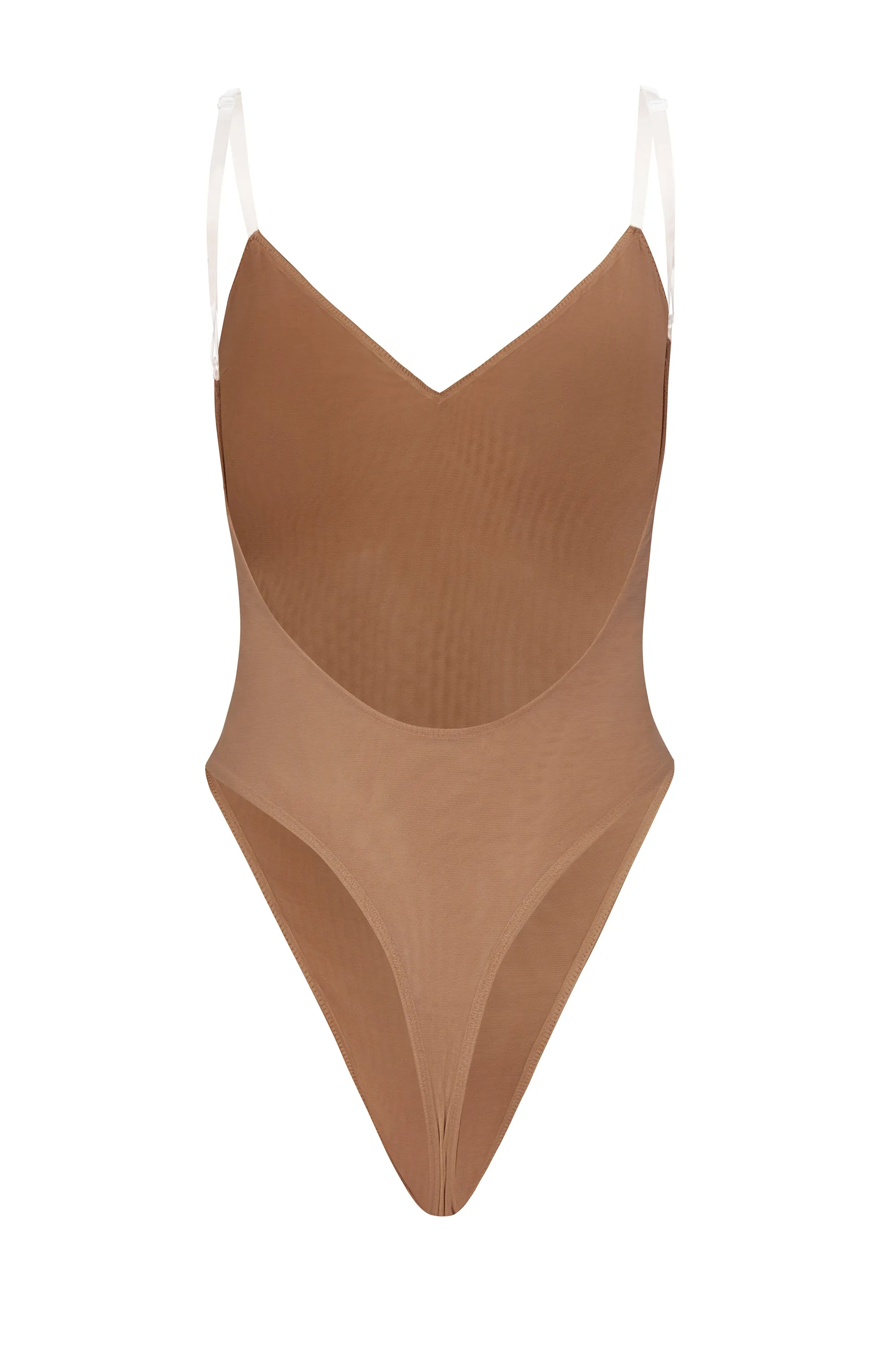 Soft Mesh V-Neck Bodysuit in Honey sold by Oh Polly product image thumbnail 2