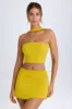 Ruched Mid-Rise Mini Skirt in Buttercup sold by Oh Polly
