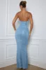 Embellished Fishtail Maxi Dress in Light Blue sold by Oh Polly