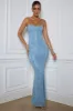 Embellished Fishtail Maxi Dress in Light Blue sold by Oh Polly
