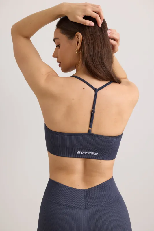 FlexiRib Y-Back Sports Bra in Indigo Slate sold by Oh Polly