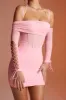 Lace Up Long Sleeve Corset Mini Dress in Pink sold by Oh Polly