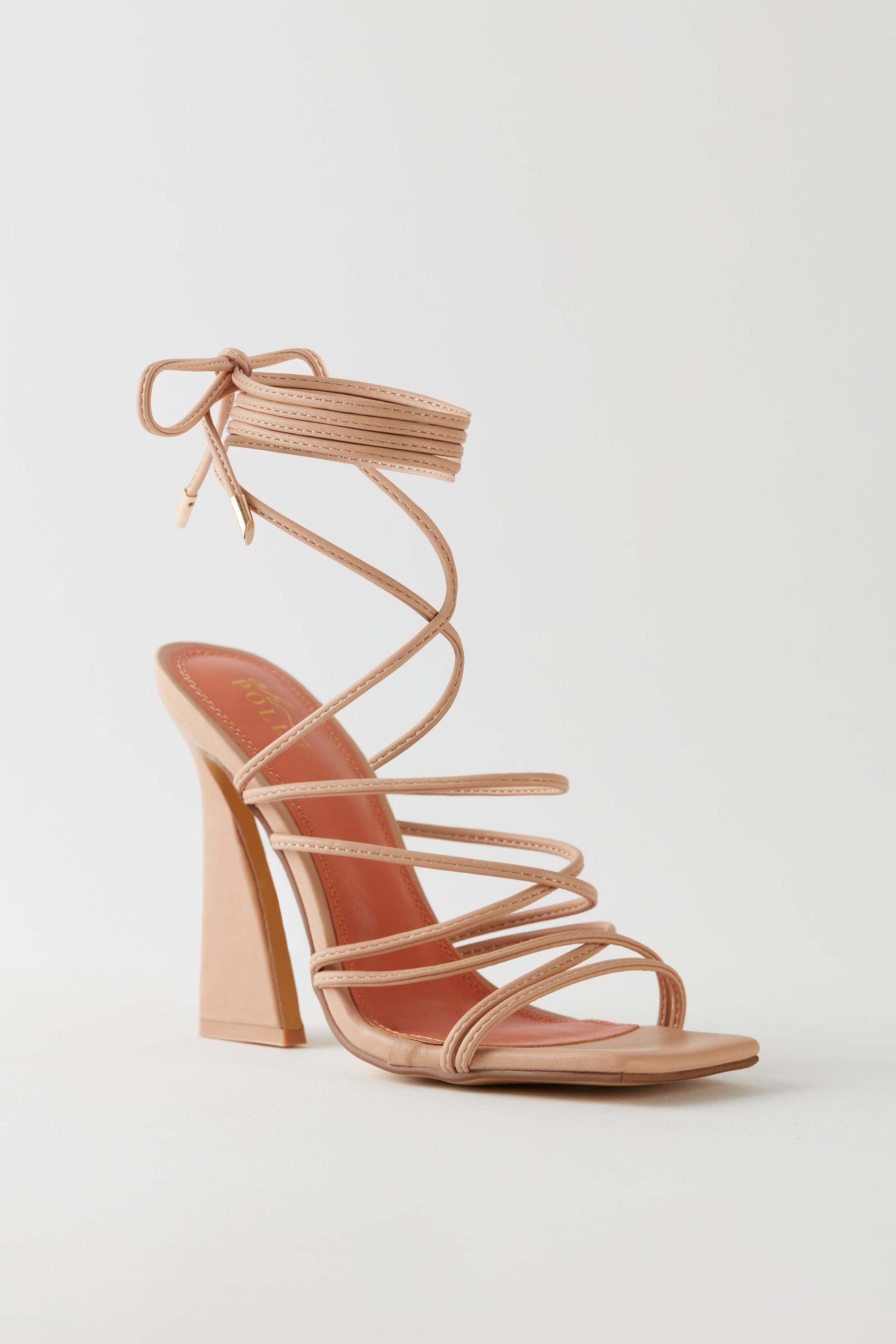 Leatherette Lace Up Heels in Nude sold by Oh Polly product image thumbnail 3