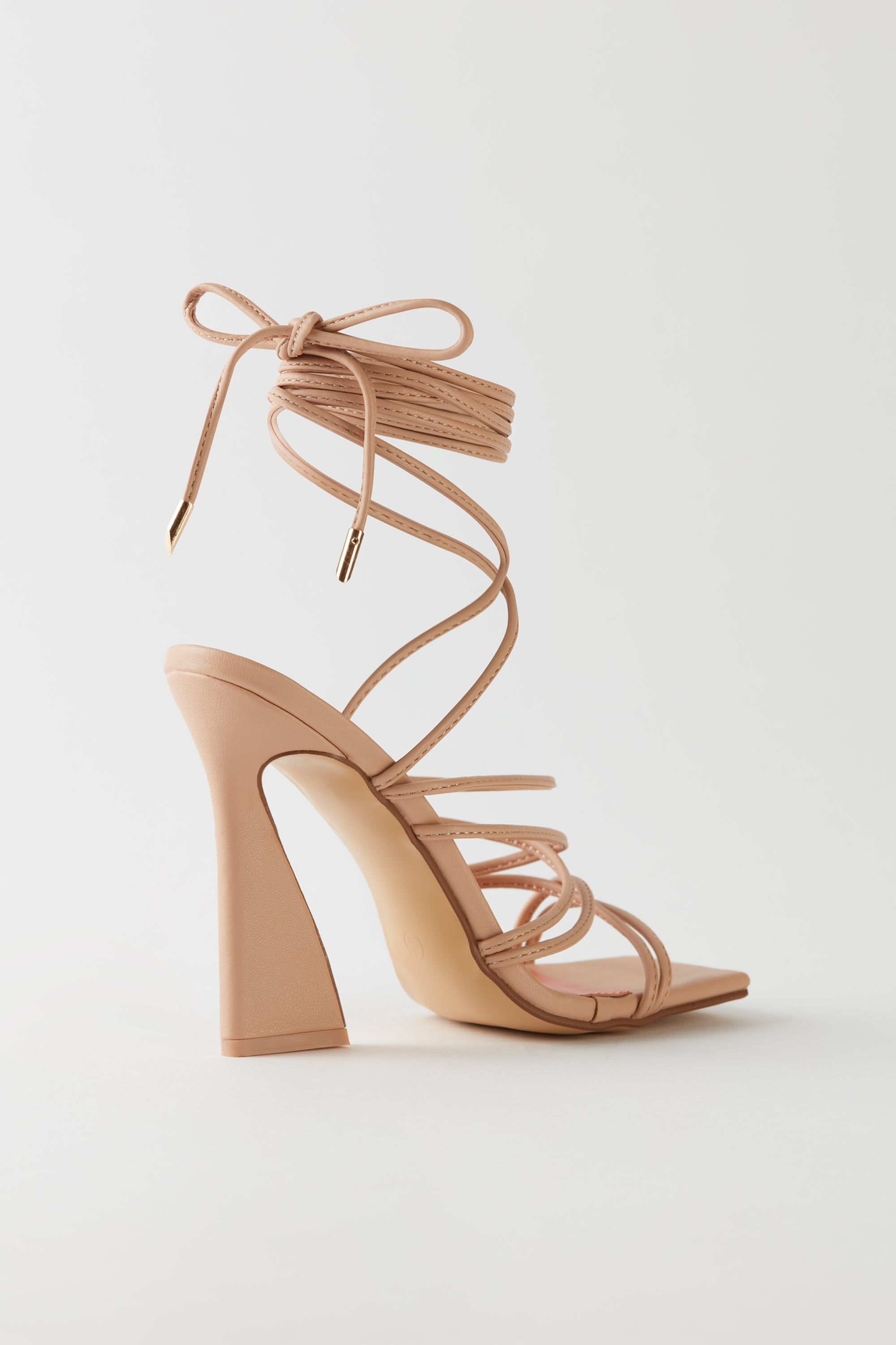 Leatherette Lace Up Heels in Nude sold by Oh Polly product image thumbnail 5