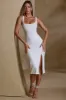 Square Neck Bodycon Midi Dress in White sold by Oh Polly