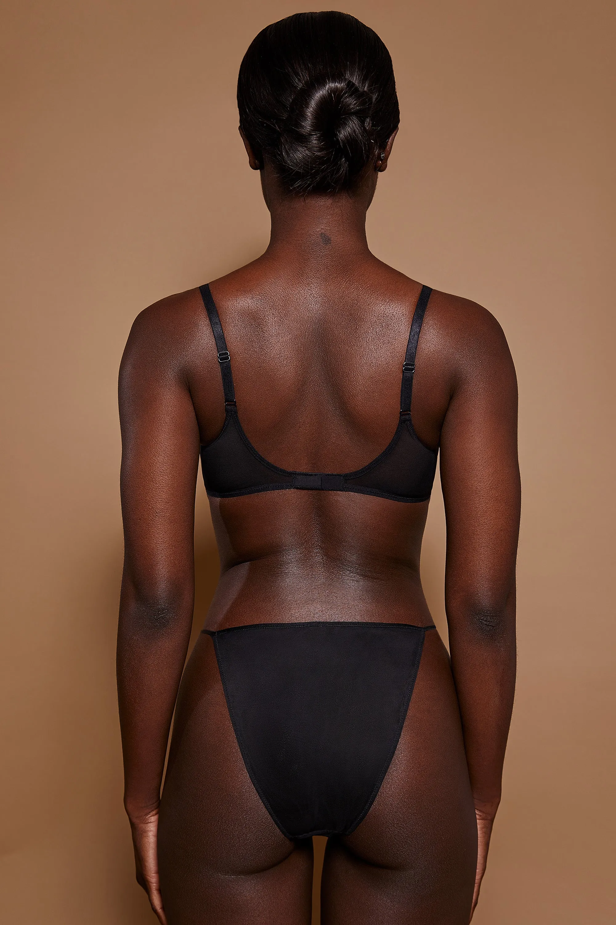 Soft Mesh Single Layer Triangle Bra in Black sold by Oh Polly product image thumbnail 3