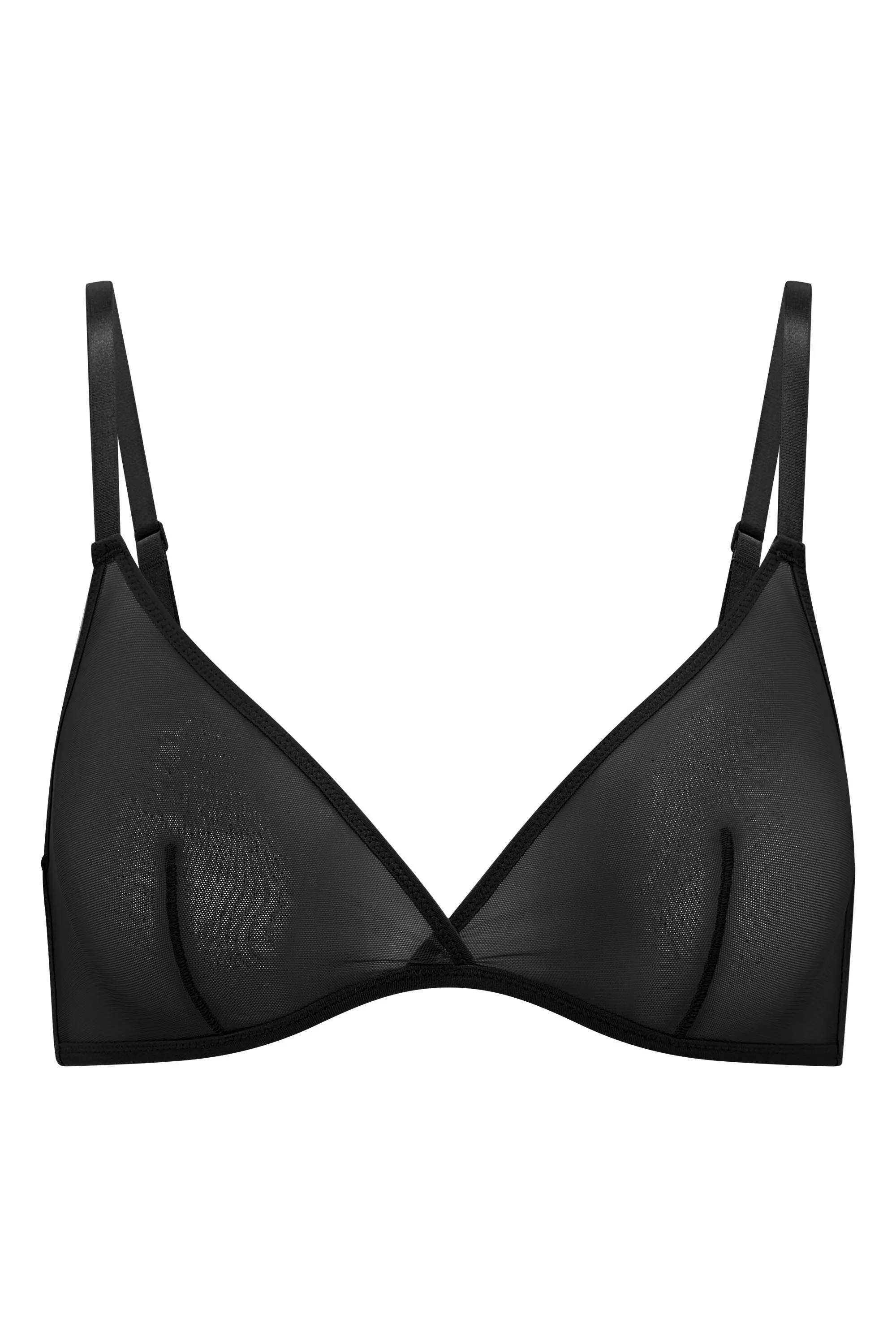Soft Mesh Single Layer Triangle Bra in Black sold by Oh Polly product image thumbnail 2